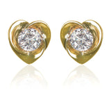 E140G Forever Gold Plated Crystal Spiral Heart Stud Earrings102877