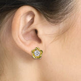 E141G Forever Gold Plated Crystal Flower Stud Earrings102879