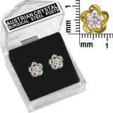 E141G Forever Gold Plated Crystal Flower Stud Earrings102879