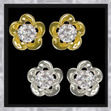 E141G Forever Gold Plated Crystal Flower Stud Earrings102879