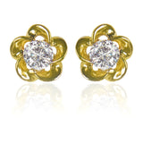 E141G Forever Gold Plated Crystal Flower Stud Earrings102879