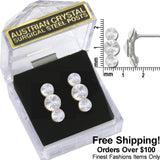 E176 Forever Gold Plated 3 Solitaire Earrings102885 Gold