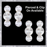 E176 Forever Gold Plated 3 Solitaire Earrings102885 Gold