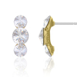 E176 Forever Gold Plated 3 Solitaire Earrings102885 Gold