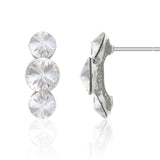 E176 Forever Silver Plated 3 Solitaire Earrings102885 Silver