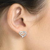 E122G Forever Gold Plated Crystal Curled Heart Earrings102894