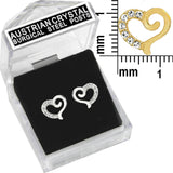 E122G Forever Gold Plated Crystal Curled Heart Earrings102894
