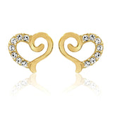 E122G Forever Gold Plated Crystal Curled Heart Earrings102894