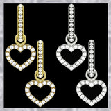E267 Forever Silver Hoop With Dangle Heart Earrings102896 Silver