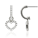 E267 Forever Silver Hoop With Dangle Heart Earrings102896 Silver