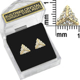 E24369G Gold Plated 10mm Crystal Cluster Pyramid Earrings102916