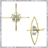 E24431G Gold Plated Wire Wrap Cross W / 9mm C.Z. Center Stone102917