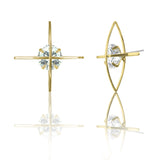 E24431G Gold Plated Wire Wrap Cross W / 9mm C.Z. Center Stone102917