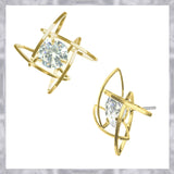 E24432G Gold Plate Wire Wrap Square W / 10mm C.Z. Center Stone102919