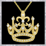 N877 Forever Gold Plated Crystal Crown Pendant102927