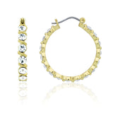 E249G Forever Gold Aust Crystal Spiral Full Hoop Earrings102931