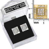 E242S Forever Silver Austrian Crystal Aztec Square Earrings102932