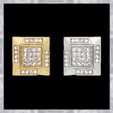 E242S Forever Silver Austrian Crystal Aztec Square Earrings102932