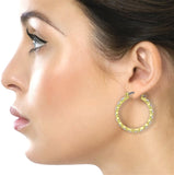 E249S Forever Gold Aust Crystal Spiral Full Hoop Earrings102934