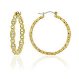 E312G Forever Gold Crystal Inside Outside Full Hoop Earrings102935