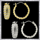 E253S Forever Silver Crystal Double Full Hoop Earrings102940