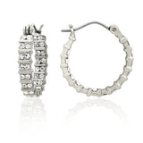 E253S Forever Silver Crystal Double Full Hoop Earrings102940