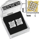 E157S Forever Silv Crystal SQ Grid Twist Full Hoop Earrings102942
