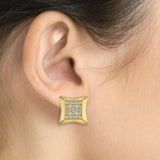 E165G Forever Gold Crystal Flared Square Earrings102943