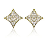 E185G Forever Gold Aust Crystal SQ Frame Diamond Earrings102946