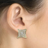 E195G Forever Gold Austrian Crystal Curved SQ Frame Earrings102949