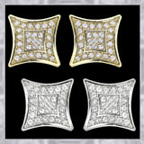 E195G Forever Gold Austrian Crystal Curved SQ Frame Earrings102949