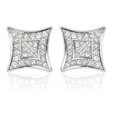 E195S Forever Silv Austrian Crystal Curved SQ Frame Earrings102950