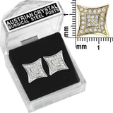 E195S Forever Silv Austrian Crystal Curved SQ Frame Earrings102950