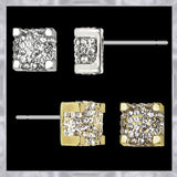 E198G Forever Gold Austrian Crystal Cluster Cube Earrings102951