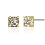 E198G Forever Gold Austrian Crystal Cluster Cube Earrings102951