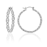 E312S Forever Silv Crystal Inside Outside Full Hoop Earrings102952