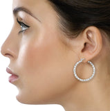 E312S Forever Silv Crystal Inside Outside Full Hoop Earrings102952