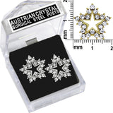 E269S Forever Silver Austrian Crystal Open Star Earrings102953