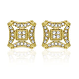 E248G Forever Gold Aust Crystal Curved Open Square Earrings102955