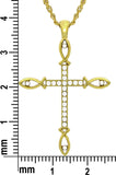 N801S Forever Silver Austrian Crystal Fish Cross Necklace102957