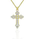 N823G Forever Gold Austrian Crystal TriCircle Cross Necklace102958