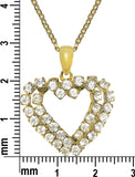N849S Forever Silver Austrian Crystal Double Heart Necklace102961