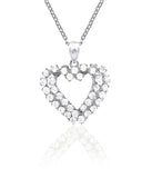 N849S Forever Silver Austrian Crystal Double Heart Necklace102961
