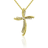 N858G Forever Gold Austrian Crystal Dbl "S" Cross Necklace102964