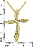 N858S Forever Silver Austrian Crystal Dbl "S" Cross Necklace102965
