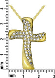 N861S Forever Silv Aust Crystal Cluster Swirl Cross Necklace102966