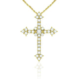 N865G Forever Gold Aust Crystal Triangle Tip Cross Necklace102969