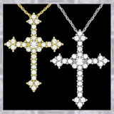 N865S Forever Silv Aust Crystal Triangle Tip Cross Necklace102970