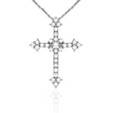 N865S Forever Silv Aust Crystal Triangle Tip Cross Necklace102970