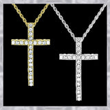 N871G Forever Silv Aust Crystal Straight Cross Necklace102972